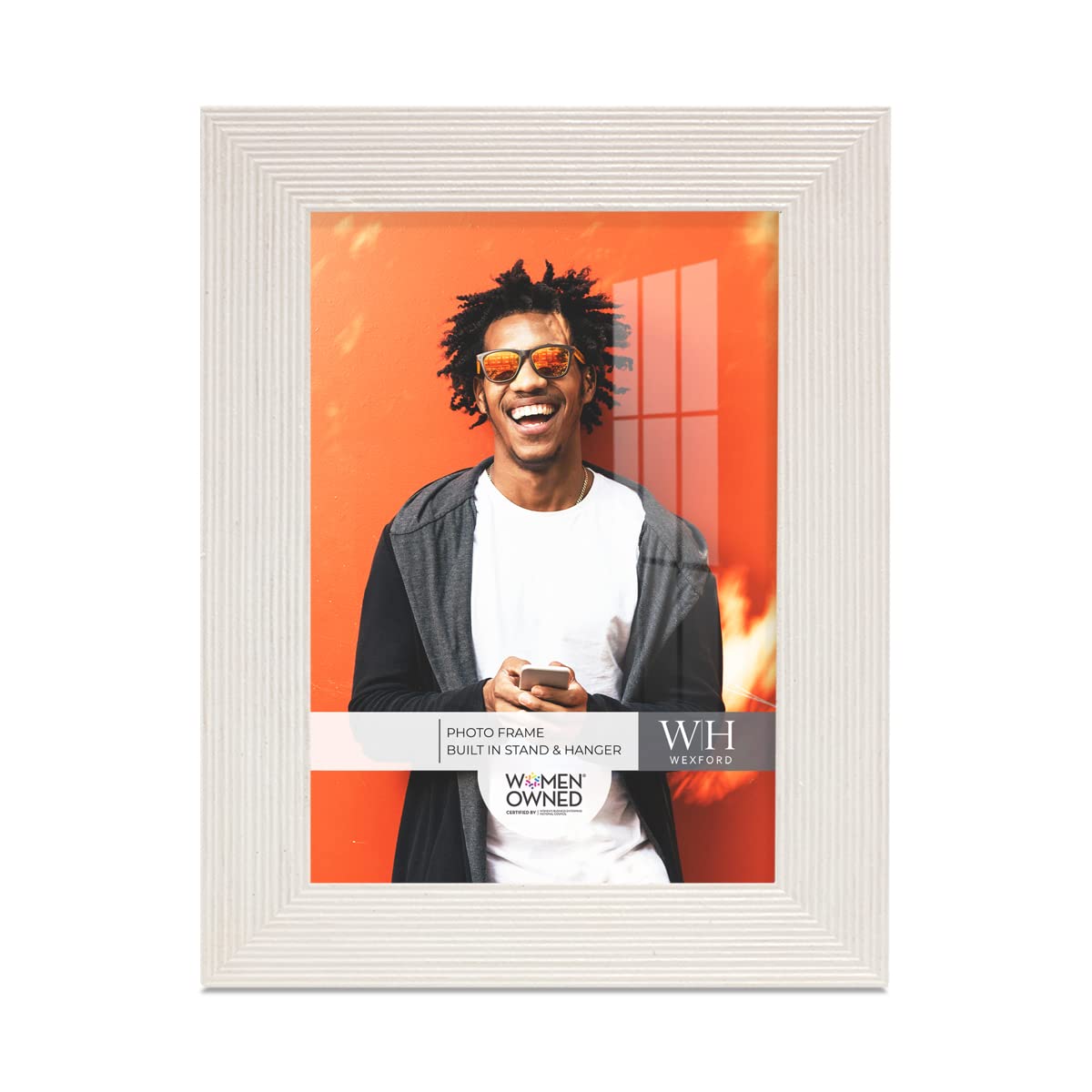 Renditions Gallery 3.5x5 inch Picture Frame Modern Style Wood Pattern and High Definition Glass Ready for Wall and Tabletop Phot